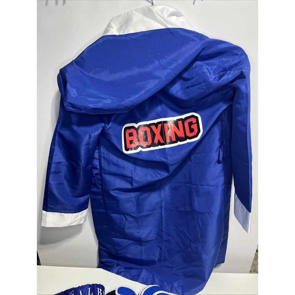 Rocky Balboa Boxer Costume Cosplay Kids Medium Shorts Robe Gloves Movie Boxing